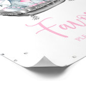 Girl Elephant Baby shower Favor Table Sigens Poster (Hoek)