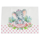 Girl Elephant Baby shower Groot Cadeauzakje (Voorkant)
