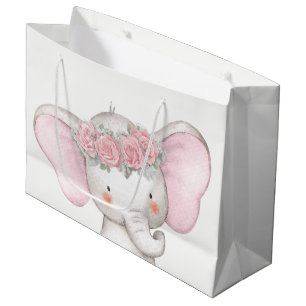 Girl Elephant Baby shower Groot Cadeauzakje