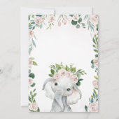 Girl Elephant Baby Shower Kaart (Achterkant)