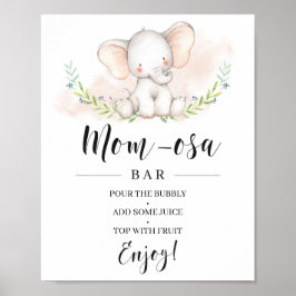Girl Elephant Baby shower Mam-osa Bar Sign Poster