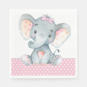 Girl Elephant Baby shower Papieren servetten (Voorkant)
