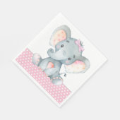 Girl Elephant Baby shower Papieren servetten (Hoek)