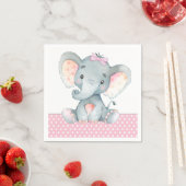 Girl Elephant Baby shower Papieren servetten (Insitu)