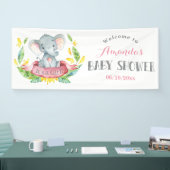 Girl Elephant Baby shower Pink en Grey Spandoek (Beurs)