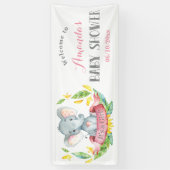 Girl Elephant Baby shower Pink en Grey Spandoek (Verticaal)
