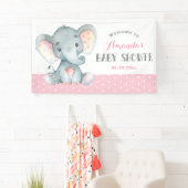 Girl Elephant Baby shower Pink en Grey Spandoek (Insitu)