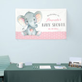 Girl Elephant Baby shower Pink en Grey Spandoek (Beurs)