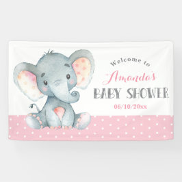 Girl Elephant Baby shower Pink en Grey Spandoek