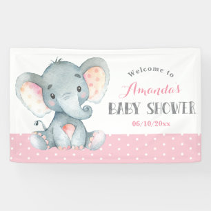 Girl Elephant Baby shower Pink en Grey Spandoek