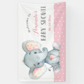 Girl Elephant Baby shower Pink en Grey Spandoek (Verticaal)