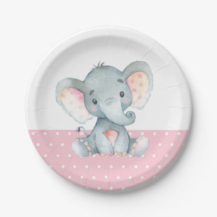 Girl Elephant Baby shower Pink Paper Bord