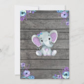 Girl Elephant Baby shower Predication Advice card Kaart (Achterkant)
