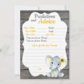 Girl Elephant Baby shower Predication Advice card Kaart (Voorkant)