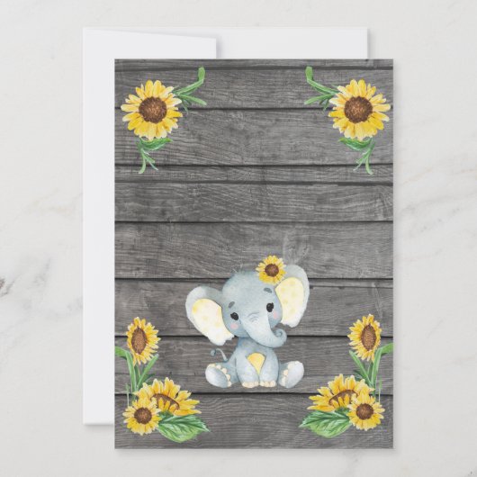 Girl Elephant Baby shower Predication Advice card Kaart (Achterkant)