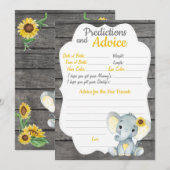 Girl Elephant Baby shower Predication Advice card Kaart (Voorkant / Achterkant)