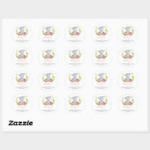 Girl Elephant Baby shower Roze Hartelijk dank Ronde Sticker (Vel)
