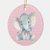 Girl Elephant Baby shower Roze Keramisch Ornament (Links)