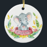 Girl Elephant Baby shower Roze Keramisch Ornament<br><div class="desc">Girl Elephant Baby shower Roze keramische siervoorwerpen</div>