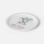 Girl Elephant Baby shower Roze Papieren Bordje (Gekanteld)