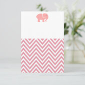 Girl Elephant baby shower-uitnodiging Kaart (Staand voorkant)