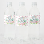 Girl Elephant Baby shower Water Fleslabels Waterfles Etiket (Flessen)