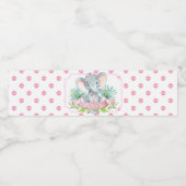 Girl Elephant Baby shower Water Fleslabels Waterfles Etiket (Enkel label)