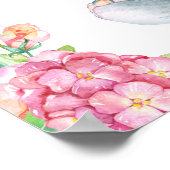 Girl Elephant Baby shower Welcome Table Sign Poster (Hoek)