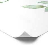 Girl Elephant Baby shower Welkom Sign Roze Groen Poster (Hoek)