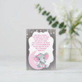 Girl Elephant Book Request Kaart voor Baby shower (Staand voorkant)