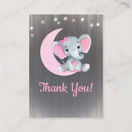 Girl Elephant Book Request Kaart voor Baby shower (Achterkant)