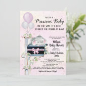 Girl Elephant Covid Baby shower per post Kaart (Staand voorkant)