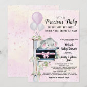 Girl Elephant Covid Baby shower per post Kaart (Voorkant / Achterkant)