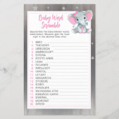 Girl Elephant Crescent Stars Word Scramble Game Flyer (Voorkant)