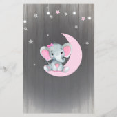 Girl Elephant Crescent Stars Word Scramble Game Flyer (Achterkant)