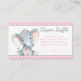 Girl Elephant Diaper Raffle Tickets Informatiekaartje