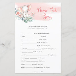 Girl Elephant Eucalyptus Name that Song Game