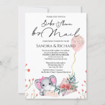 Girl Elephant Gold Glitter-ballon Shower by Mail