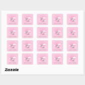 Girl Elephant Pink Dreamweaver Clouds Kinder Bookp Vierkante Sticker (Vel)