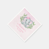 Girl Elephant Tropical Summer Floral Baby shower Servet (Hoek)