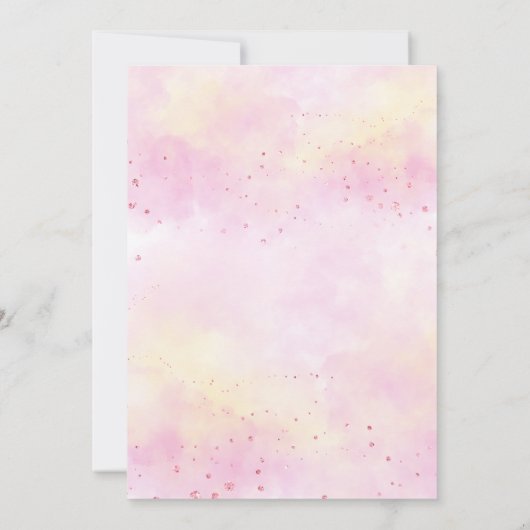 Girl Elephant Virtual Baby shower Invitation Kaart (Achterkant)