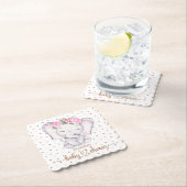 Girl Elephant Waterverf Baby shower Kartonnen Onderzetters (Insitu)