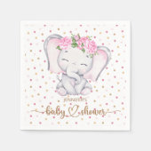 Girl Elephant Waterverf Baby shower Servet (Voorkant)