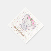 Girl Elephant Waterverf Baby shower Servet (Hoek)