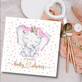 Girl Elephant Waterverf Baby shower Servet
