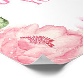 Girl Elephant Welcome Sign Baby Floral Poster (Hoek)