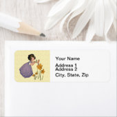 Girl Elf Fairy Daffodil Antiek Pasen Etiket (Insitu)