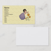 Girl Elf Fairy Daffodil Antiek Pasen Visitekaartje (Voorkant / Achterkant)