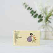Girl Elf Fairy Daffodil Antiek Pasen Visitekaartje (Staand voorkant)