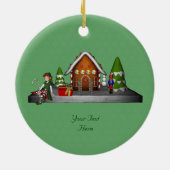Girl Elf Gingerbrood House Holiday Ornament (Achterkant)